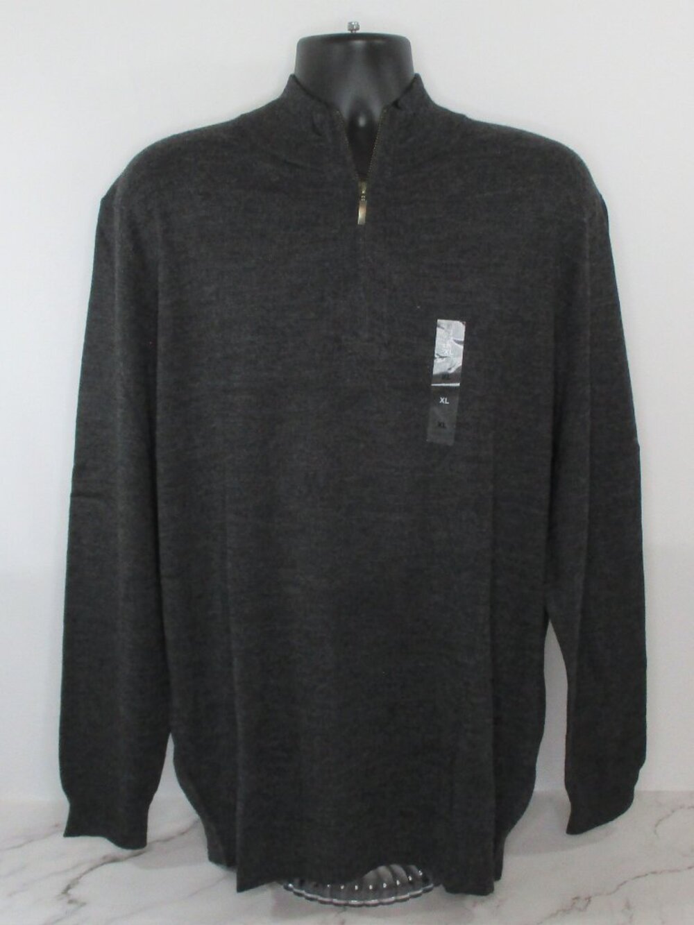 Club Room Pullover 1/4 Zip Merino Wool Blend Sweater